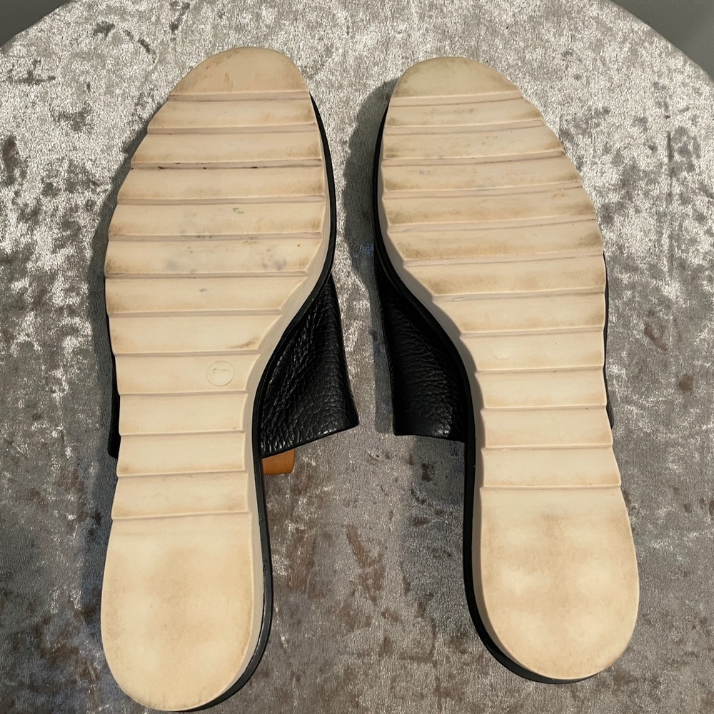 MERCEDES CASTILLO “Teah” Black Pebbled Leather Platform Mules - RARE!!! - Picture 8 of 16